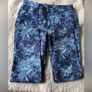 Talbots Slim Ankle Jeans - Fall Toile, Size 8, Floral Blue Excellent condition!